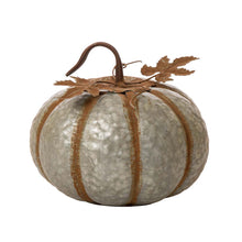 Load image into Gallery viewer, Rustic Galvanized Metal Pumpkin Decor, Set of 2