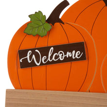 Load image into Gallery viewer, 26.38"H Fall Metal/Wooden Pumpkin Cart Yard Stake/Hanging Decor