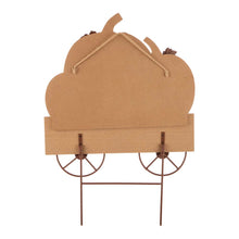 Load image into Gallery viewer, 26.38"H Fall Metal/Wooden Pumpkin Cart Yard Stake/Hanging Decor