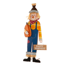 Load image into Gallery viewer, 36"H Fall Metal Scarecrow Yard Stake/Standing/Hanging Sign