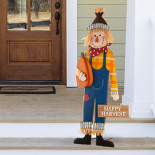 Load image into Gallery viewer, 36"H Fall Metal Scarecrow Yard Stake/Standing/Hanging Sign