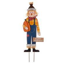 Load image into Gallery viewer, 36"H Fall Metal Scarecrow Yard Stake/Standing/Hanging Sign