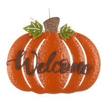 Load image into Gallery viewer, 29.72"H Fall Metal Pumpkin Yard Stake/Standing/Hanging Sign