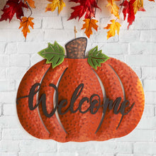 Load image into Gallery viewer, 29.72"H Fall Metal Pumpkin Yard Stake/Standing/Hanging Sign