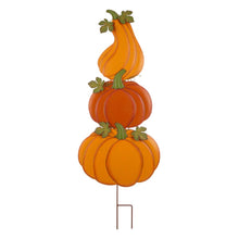 Load image into Gallery viewer, 42"H 3 in 1 Metal Pumpkin Yard Stake or Hanging Decor