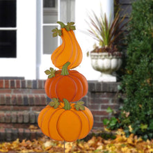 Load image into Gallery viewer, 42"H 3 in 1 Metal Pumpkin Yard Stake or Hanging Decor