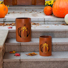 Load image into Gallery viewer, Hollow Out Metal Pumpkin Bucket, Set of 2