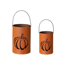 Load image into Gallery viewer, Hollow Out Metal Pumpkin Bucket, Set of 2