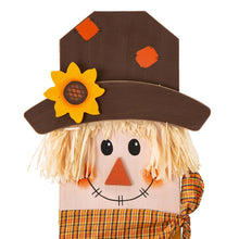 Load image into Gallery viewer, 42"H Fall Wooden Scarecrow Porch Decor with A Lighted Wreath