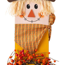 Load image into Gallery viewer, 42"H Fall Wooden Scarecrow Porch Decor with A Lighted Wreath