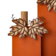 Load image into Gallery viewer, 30"H Fall Lighted Wooden Pumpkin Décor with Wreath