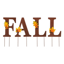 Load image into Gallery viewer, 24"H Metal "FALL" Yard Stake or Wall Décor or Standing Decor (Three Functions)