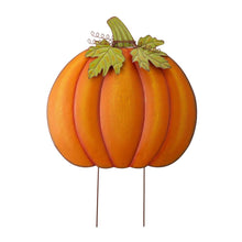 Load image into Gallery viewer, Fall Oversized Metal Pumpkin Yard Stake or Wall Décor or Standing Decor (Three Functions)