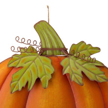 Load image into Gallery viewer, Fall Oversized Metal Pumpkin Yard Stake or Wall Décor or Standing Decor (Three Functions)