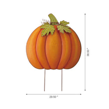 Load image into Gallery viewer, Fall Oversized Metal Pumpkin Yard Stake or Wall Décor or Standing Decor (Three Functions)