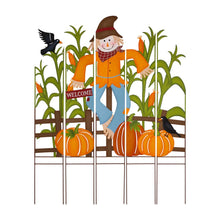 Load image into Gallery viewer, 41.5"H Fall Metal Scarecrow & Corns Combo Yard Stake