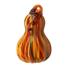 Load image into Gallery viewer, 8.46"H Hand Blown Multi Striped Glass Gourd/ Decor