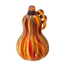 Load image into Gallery viewer, 8.46"H Hand Blown Multi Striped Glass Gourd/ Decor