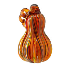 Load image into Gallery viewer, 8.46"H Hand Blown Multi Striped Glass Gourd/ Decor