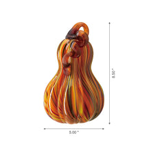 Load image into Gallery viewer, 8.46"H Hand Blown Multi Striped Glass Gourd/ Decor