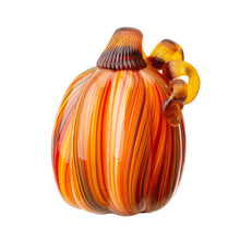 Load image into Gallery viewer, 5.5"H Hand Blown Multi Striped Glass Pumpkin Decor