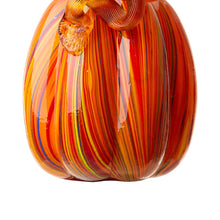Load image into Gallery viewer, 5.5"H Hand Blown Multi Striped Glass Pumpkin Decor