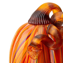 Load image into Gallery viewer, 5.5"H Hand Blown Multi Striped Glass Pumpkin Decor