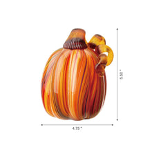 Load image into Gallery viewer, 5.5"H Hand Blown Multi Striped Glass Pumpkin Decor