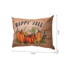 Load image into Gallery viewer, 18"L Faux Burlap Happy Fall Pumpkin Pillow