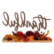 Load image into Gallery viewer, 24"L Harvest "Thankful" Metal Sign Floral or Centerpiece