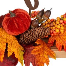 Load image into Gallery viewer, 24"L Harvest "Thankful" Metal Sign Floral or Centerpiece