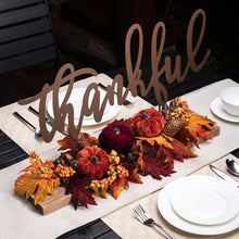 Load image into Gallery viewer, 24"L Harvest "Thankful" Metal Sign Floral or Centerpiece