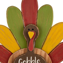 Load image into Gallery viewer, 24.33“H Thanksgiving Wooden Turkey Standing Decor (KD)
