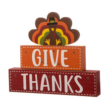 Load image into Gallery viewer, 11.81"L Thanksgiving Wooden Lighted Turkey/Word Block Table Decor
