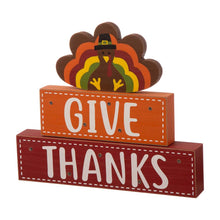 Load image into Gallery viewer, 11.81"L Thanksgiving Wooden Lighted Turkey/Word Block Table Decor