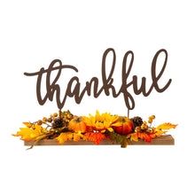 Load image into Gallery viewer, 24"L Lighted Metal "Thankful" Centerpiece Table Décor with Floral