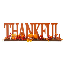 Load image into Gallery viewer, 20"L "THANKFUL" Wooden Table Decor or Centerpiece