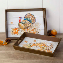 Load image into Gallery viewer, Thanksgiving Wooden Turkey Tray, Set of 2