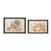 Load image into Gallery viewer, Thanksgiving Wooden Turkey Tray, Set of 2