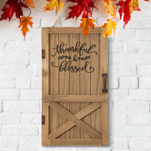 Load image into Gallery viewer, 18"H Natural Wooden Thanksgiving Barn Door Wall Décor or Standing Decor