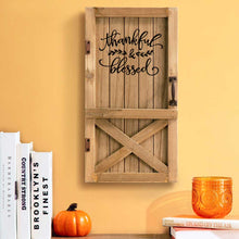 Load image into Gallery viewer, 18"H Natural Wooden Thanksgiving Barn Door Wall Décor or Standing Decor