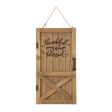 Load image into Gallery viewer, 18"H Natural Wooden Thanksgiving Barn Door Wall Décor or Standing Decor
