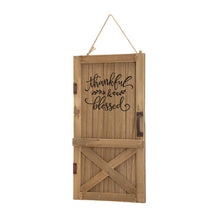 Load image into Gallery viewer, 18"H Natural Wooden Thanksgiving Barn Door Wall Décor or Standing Decor