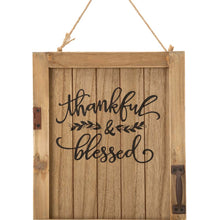 Load image into Gallery viewer, 18"H Natural Wooden Thanksgiving Barn Door Wall Décor or Standing Decor