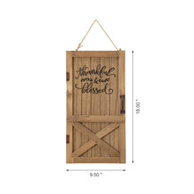 Load image into Gallery viewer, 18"H Natural Wooden Thanksgiving Barn Door Wall Décor or Standing Decor