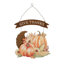 Load image into Gallery viewer, 16"H Metal/Wooden Thanksgiving Croissant Wall Décor