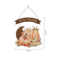 Load image into Gallery viewer, 16"H Metal/Wooden Thanksgiving Croissant Wall Décor