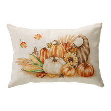 Load image into Gallery viewer, 18"L Faux Burlap Thanksgiving Croissant Pillow