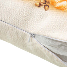 Load image into Gallery viewer, 18"L Faux Burlap Thanksgiving Croissant Pillow