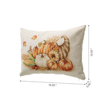 Load image into Gallery viewer, 18"L Faux Burlap Thanksgiving Croissant Pillow